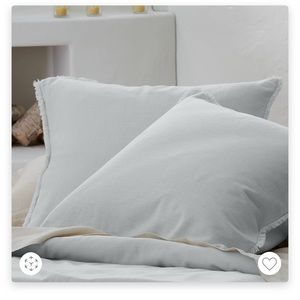 Casaluna grey linen blend euro shams